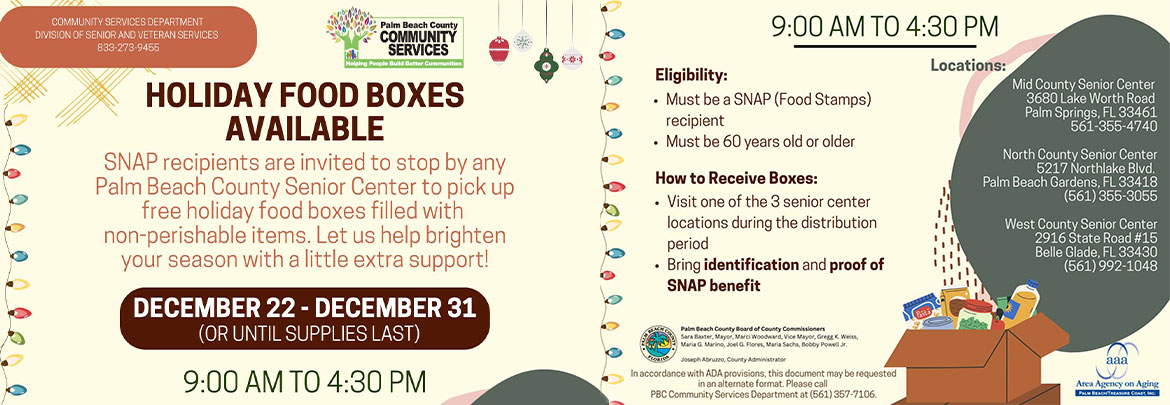 PBC Community Services Holiday Food Boxes