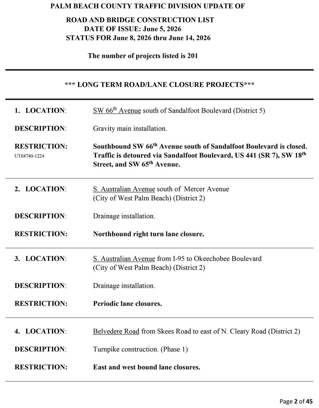 Road and Bridge Construction Report