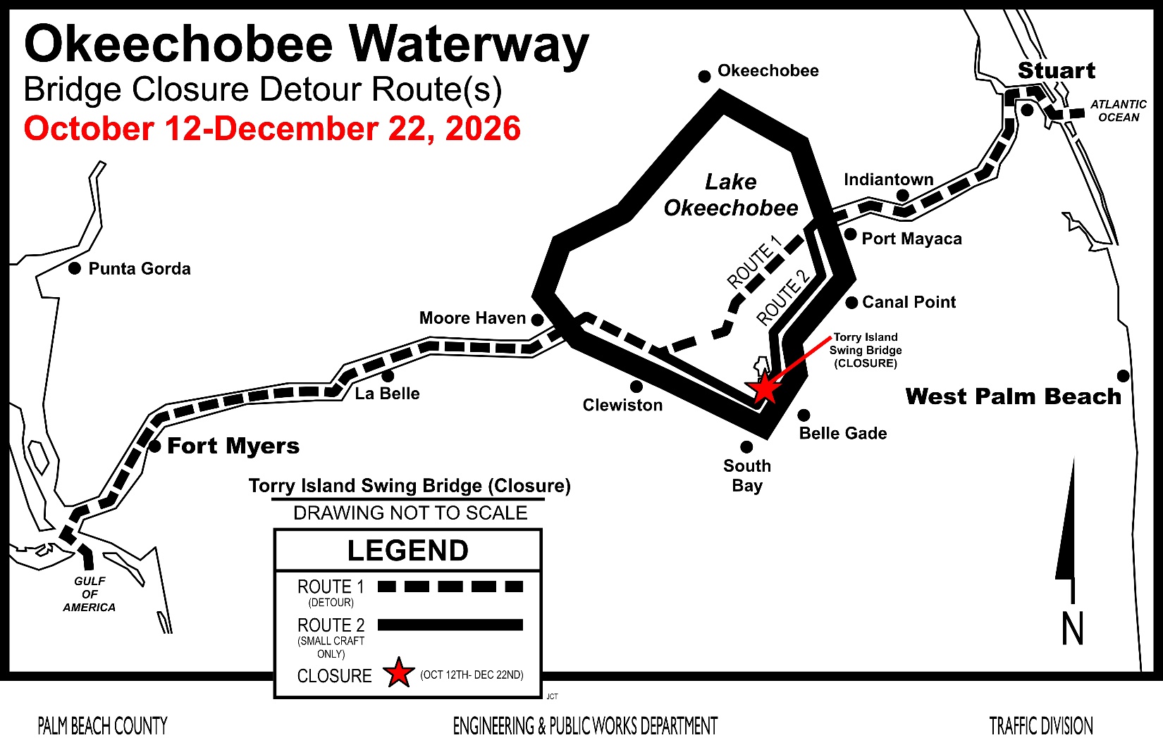 Okeechobee Waterway bridge closure