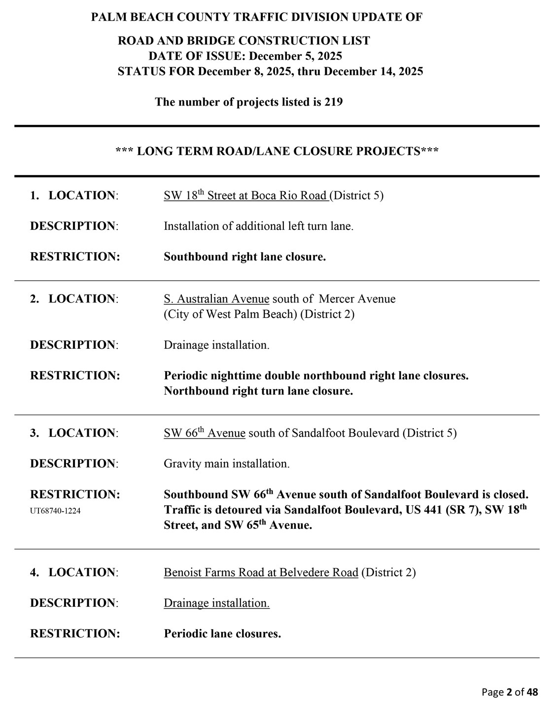 Road and Bridge Construction Report