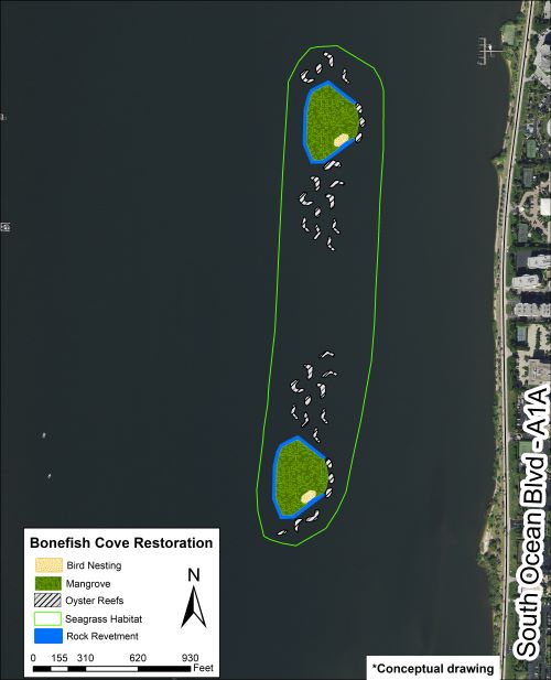 Aerial image of project plan for Bonefish Cove