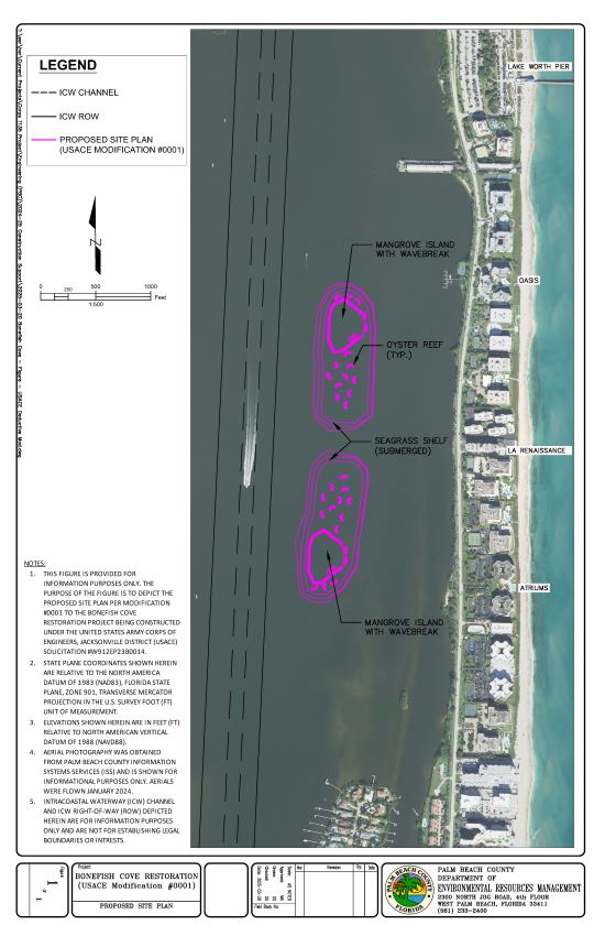Bonefish Cove Project Map Showing USACE Modification