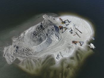 Aerial view of Bonefish Cove Island Construction