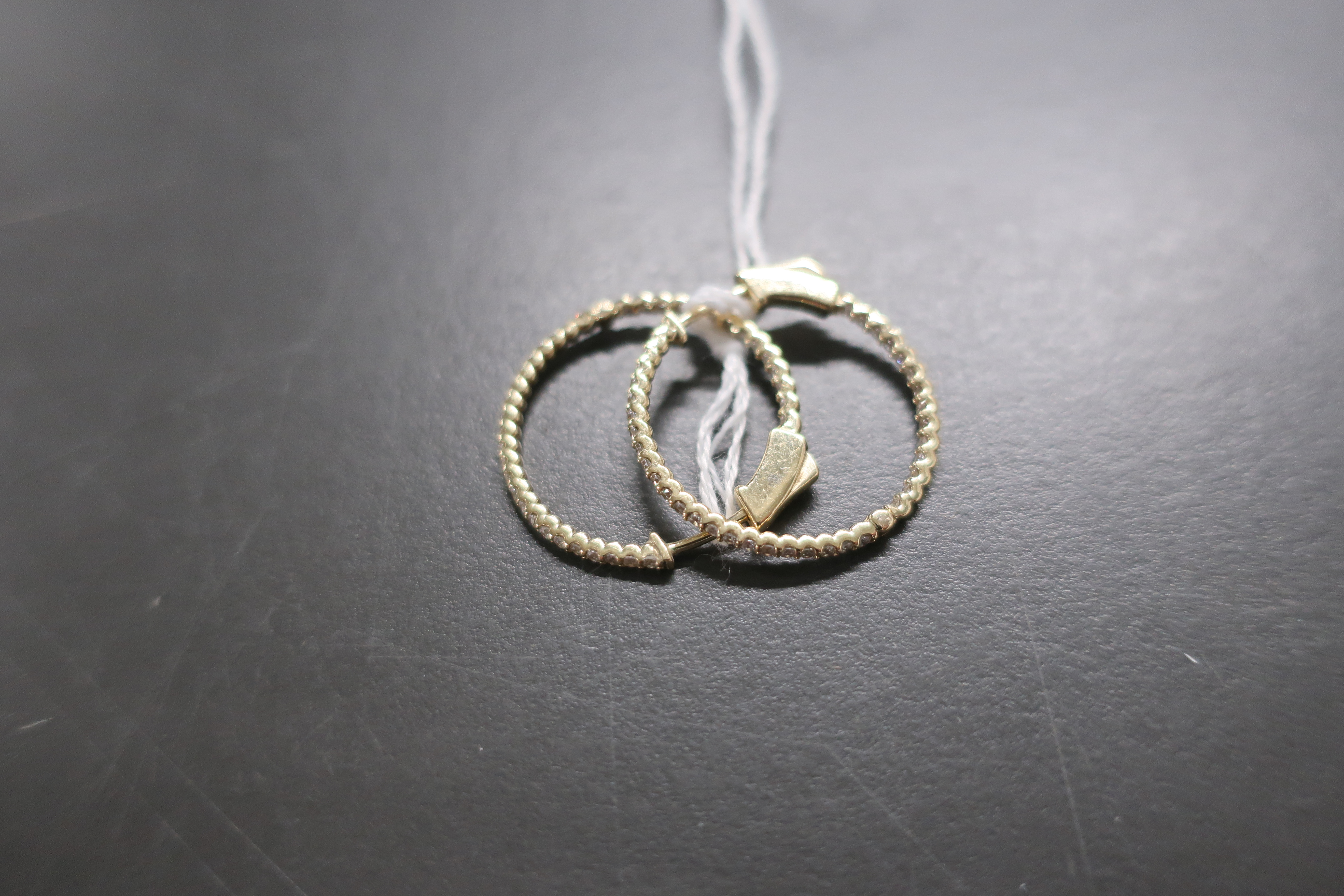 LOT WITH 14k YELLOW GOLD EARRINGS WITH DIAMONDS