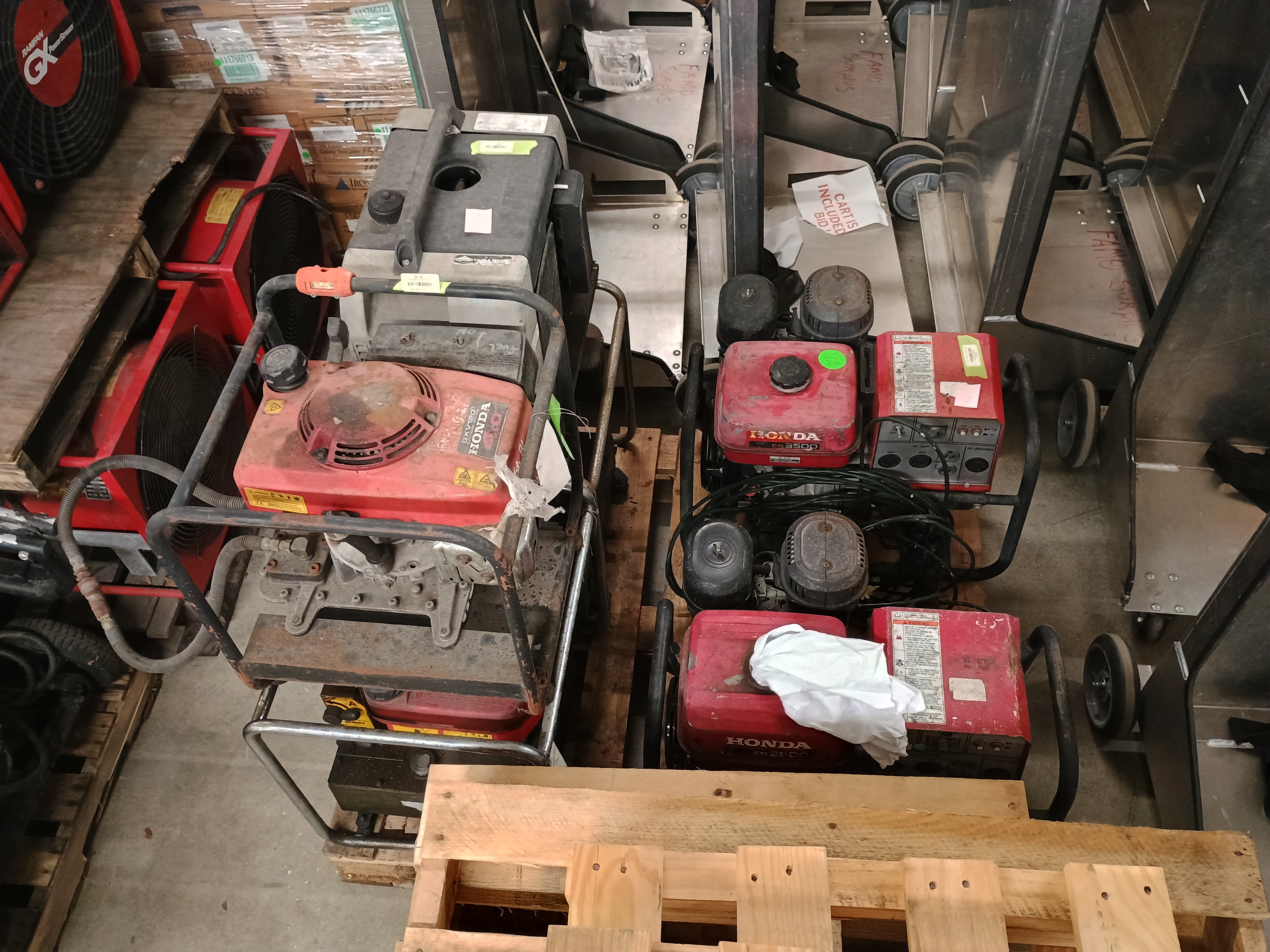 LOT of TWO (2) HONDA 3500 GENERATORS, ONE (1) COLEMAN POWERMATE 1850 GENERATOR & THREE (3) HURST POWER UNITS