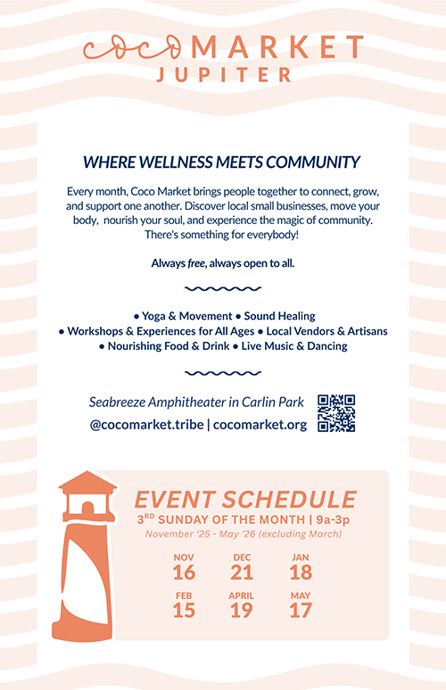 coco market in jupiter event flyer