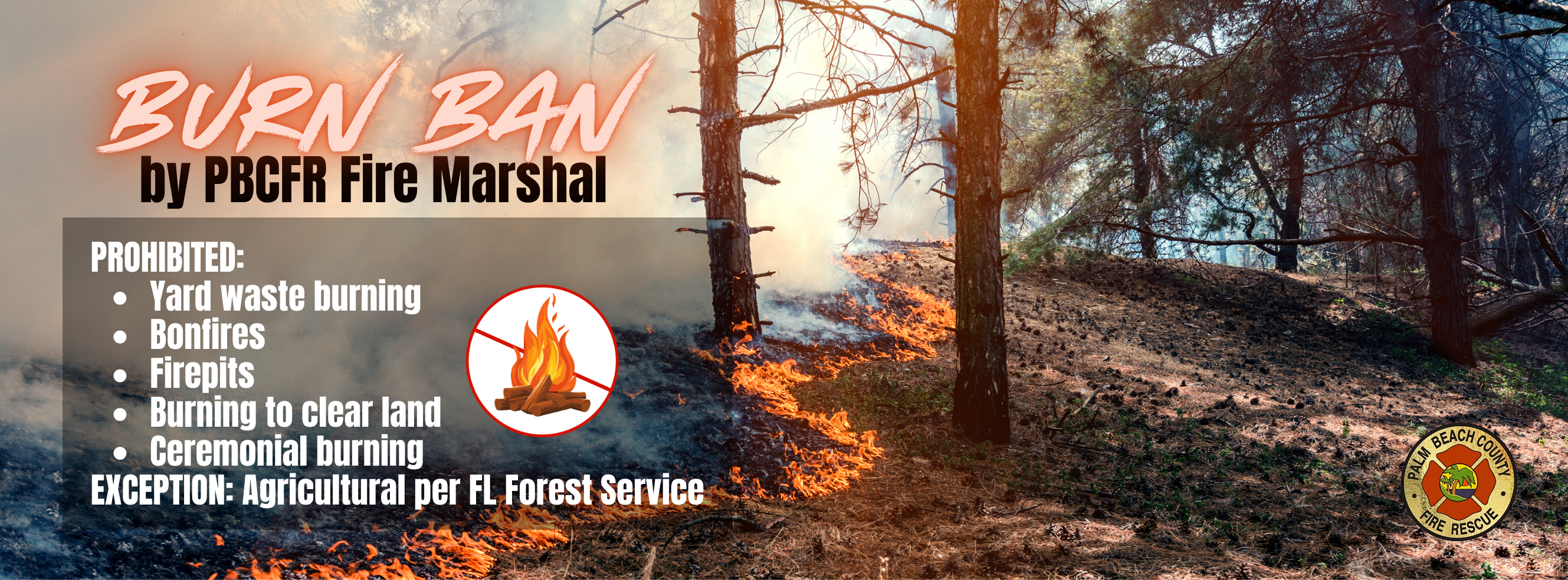 County-wide Burn Ban banner
