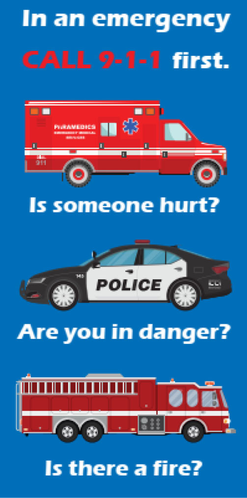 911 fire rescue, police and ambulance