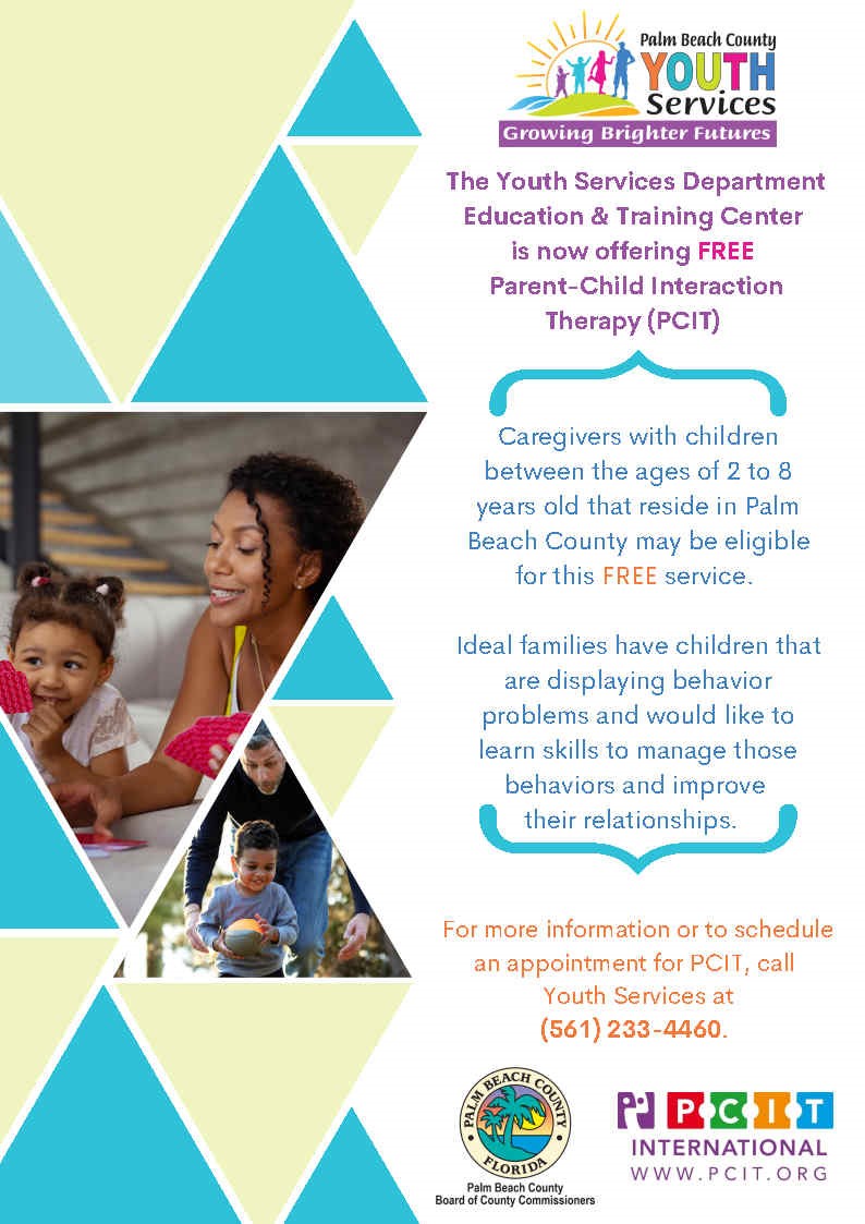 pbc youth services flyer for parent child interaction therapy page 1, click image for full description