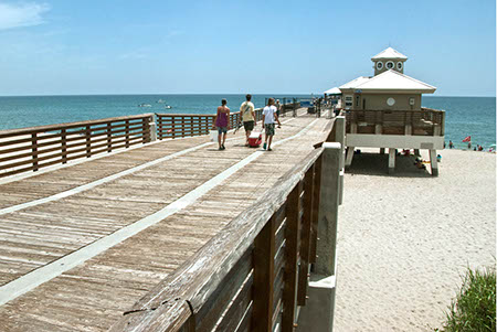 Juno Beach and walkway viewing the ocean